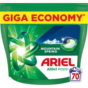 Капсули для прання Ariel Pods All-in-1 Гірське джерело 70 шт